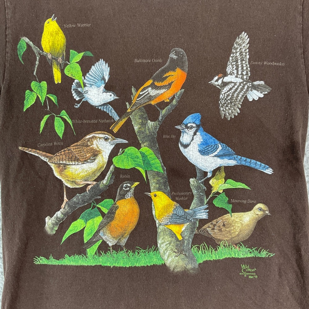 Gildan Bird Graphic T-Shirt Women S Brown Wild Cotton Nature Wildlife Tee - Picture 4 of 7